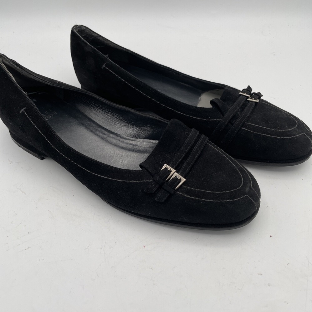 Stuart Weitzman Shoes Womans Black Suede Slip on size 8.5 Spain Comfort Shoes